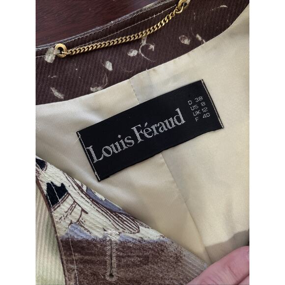 Louis Feraud Vintage Eclectic Animal Print Blazer Size 8 Designer Cotton Twill - Picture 5 of 7